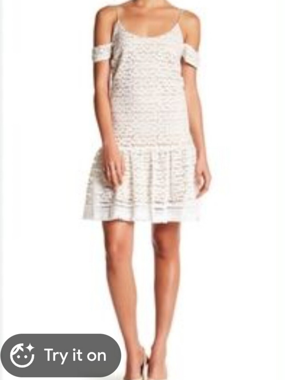 Nicole Miller Blush Pink Floral Lace Dress